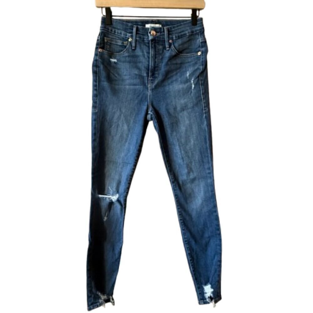 Women's 2/26 Good American Good Waist Distressed Skinny Chewed Hem Jeans